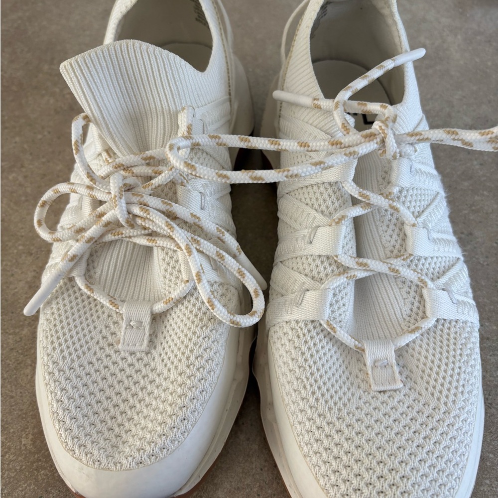 Women's White Knit Lace-Up Sneakers MWL by Madewell 9.5 women 8 men